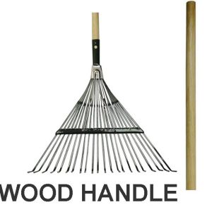 24" SPRING BRACE RAKE WOOD HANDLE