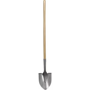 round shovel with usa made ash long handle