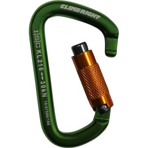 CLIMB RIGHT ALUMINUM BIG D CARABINER GREEN